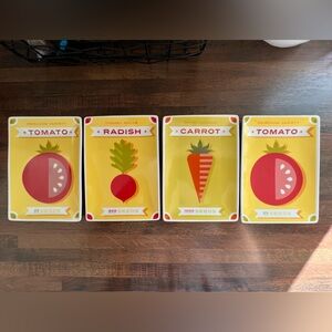 Crate & Barrel Heirloom Seed Plates – Set of 4 (5” x 7”)